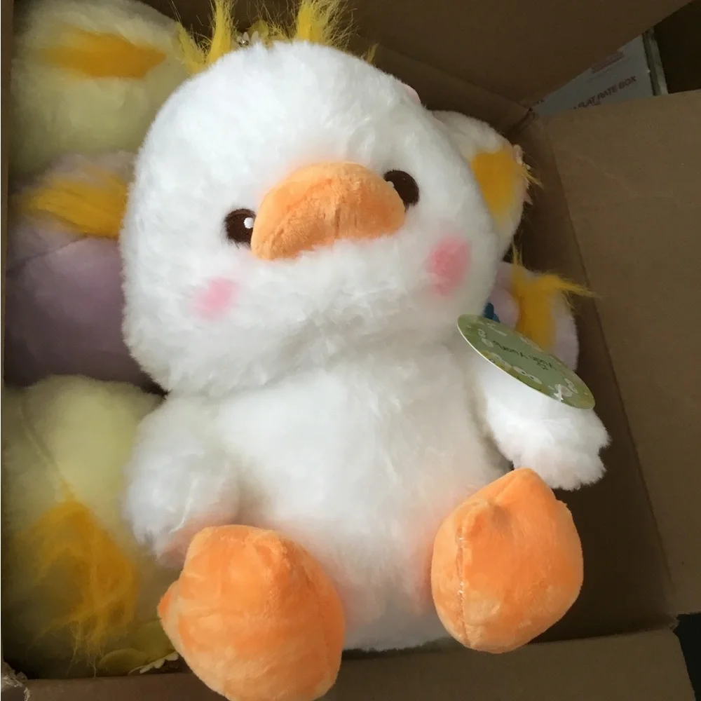 Plush White & Orange Duck Toy purple white and yellow winner’s choice